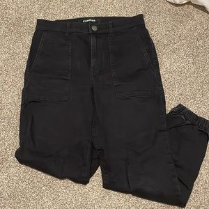 Black Express Cropped Straight Jeans